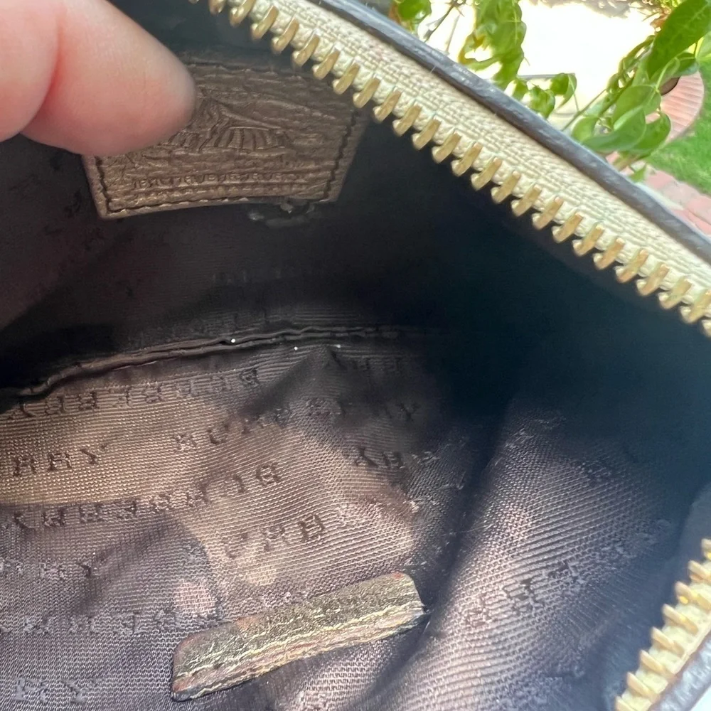 Vintage Burberry Gold and Cream Quilted Wristlet Clutch